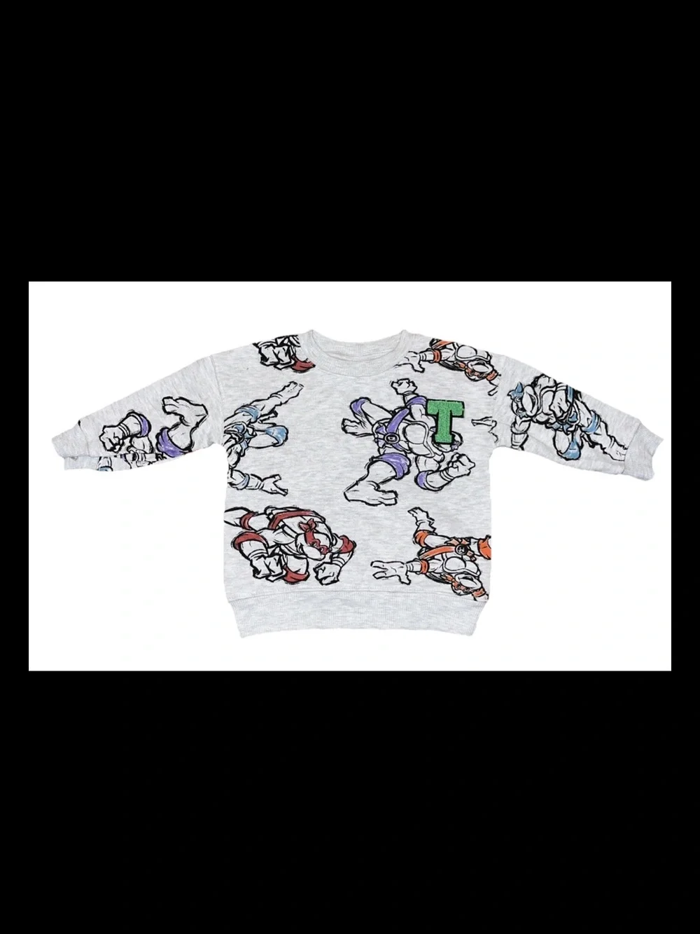 Ninja Turtles Cartoon Nickelodeon Official  Crewneck Sweatshirt & Slippers NWT